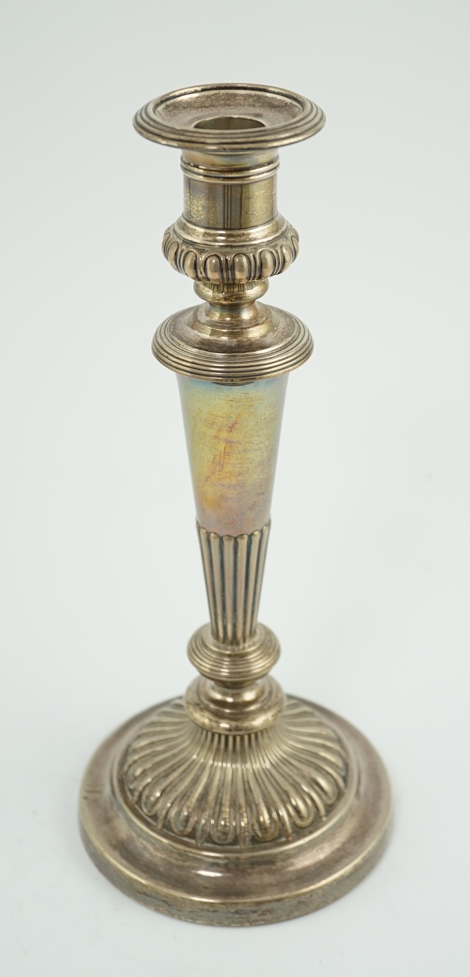 A George III silver candlestick, by John & Thomas Settle